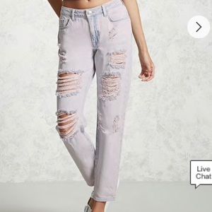 Ripped boyfriend jeans